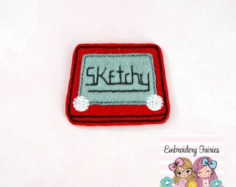 Sketchy Feltie File - Toy Feltie Design - Embroidery Digital File - Machine Embroidery Design - Embroidery File - Feltie File