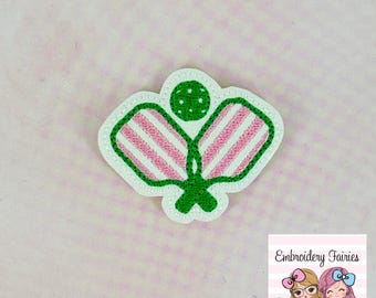 Pickleball Racket and Ball Feltie Design, Sports Feltie File, Embroidery Design, Mini Embroidery Design, In The Hoop Embroidery Pattern