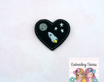 Space Heart Feltie File - Space Feltie Design - Archivo digital de bordado - Diseño de bordado a máquina - Archivo de bordado - Archivo Feltie - Feltie