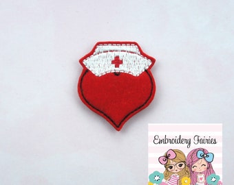Archivo de feltie de sombrero de enfermera - Diseño de fieltro médico - Diseño de fieltro - Diseño de bordado - Archivo de bordado - Diseño de mini bordado - Patrón de fieltro