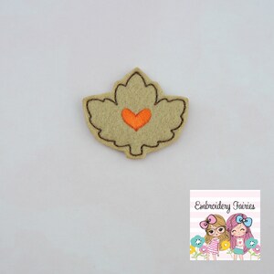Leaf Hearrt Feltie File - Fall Feltie Design - Feltie Design - Embroidery Design - Embroidery File - Feltie File