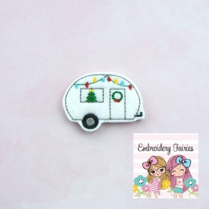 Christmas Camper Feltie File - Christmas Feltie - Feltie Design - Digital File - Embroidery Design - Planner Embroidery File - Feltie File