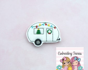 Christmas Camper Feltie File - Christmas Feltie - Feltie Design - Digital File - Embroidery Design - Planner Embroidery File - Feltie File