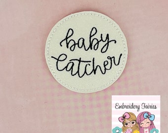 Baby Catcher Feltie Design, descarga digital de diseño de bordado pequeño, patrón de Feltie, diseño de bordado de máquina, diseño ITH
