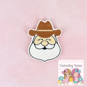 Santa Cowboy Feltie Design, Christmas Feltie File, Feltie Design, Winter Feltie Design, Machine Embroidery Design, ITH Embroidery Design