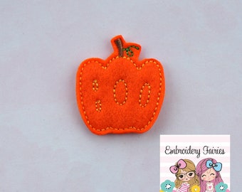 Boo Pumpkin Feltie File - Halloween Feltie- Embroidery Digital File - Machine Embroidery Design - Embroidery File - Feltie Design