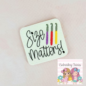 Crochet Size Matters Feltie Design, Funny Feltie File, Feltie Pattern, ITH Machine Embroidery Design, In The Hoop Pattern, Mini Embroidery