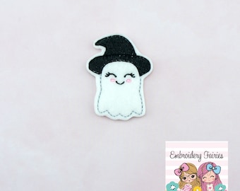 Ghost Witch File - Halloween Feltie File - Embroidery Digital File - Machine Embroidery Design - Embroidery File - Feltie File
