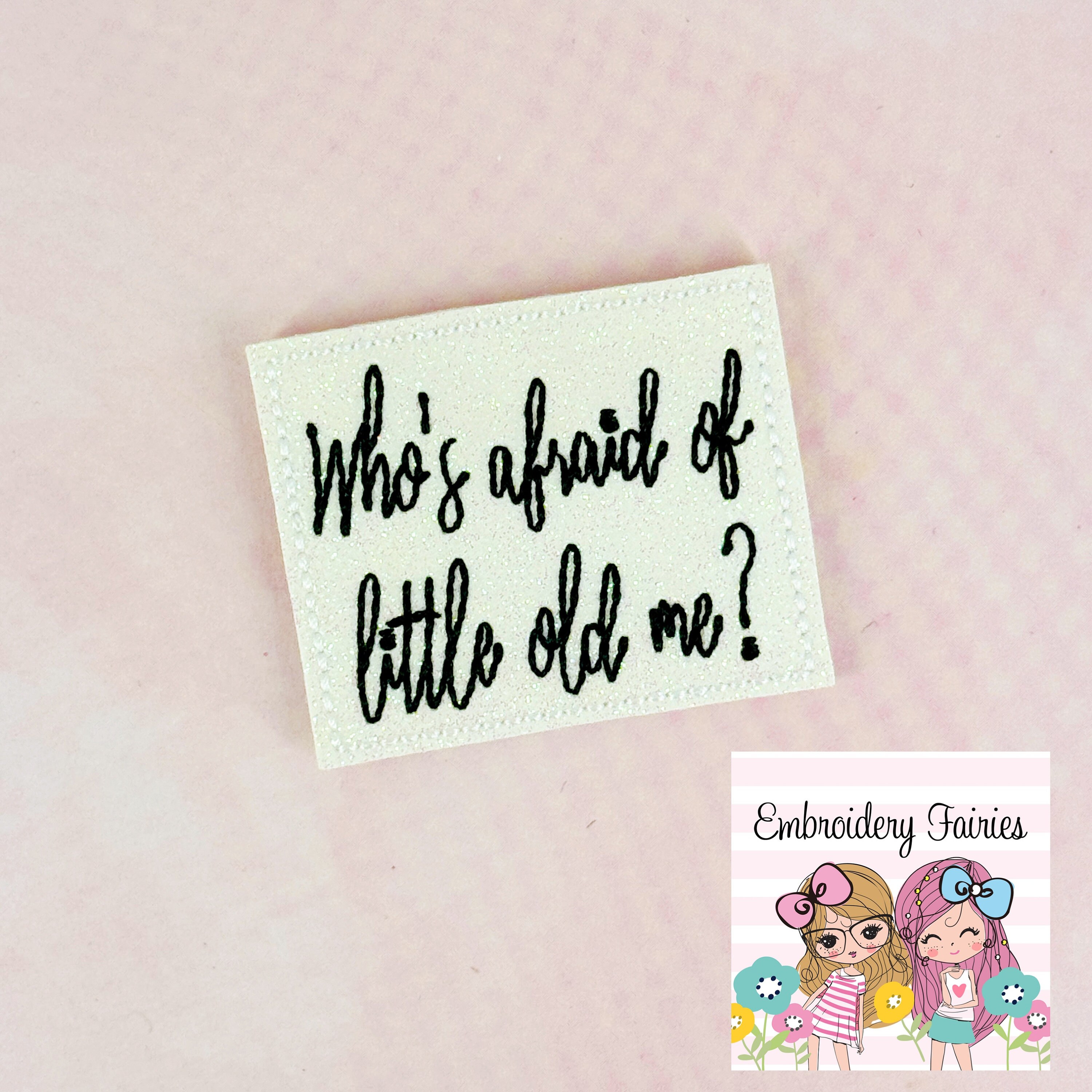 Who's Afraid Feltie Design, Funny Feltie File, Feltie Pattern, ITH Machine Embroidery Design, In The Hoop Pattern, Mini Embroidery Design