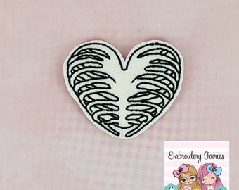 Heart Rib Cage Feltie Design, Medical Feltie Design, ITH Feltie Design, Feltie File, Machine Embroidery Design, Mini Emboirdery Design