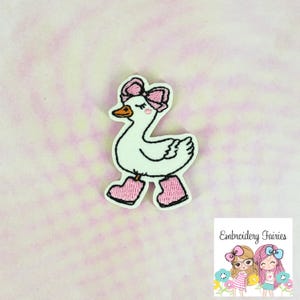 Silly Goose Girl Feltie Design, Goose Feltie File, Embroidery Design, Mini Embroidery Design, ITH Embroidery Pattern