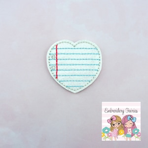 Paper Heart Feltie File - School Feltie - ITH Embroidery Design - Embroidery Design - Feltie Design - Feltie Pattern - Pencil Feltie