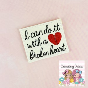 Broken Heart Feltie Design, Feltie File, Feltie Pattern, ITH Machine Embroidery Design, In The Hoop Pattern, Mini Embroidery Design