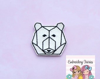 Geometric Bear Feltie File - Bear Feltie - ITH Design - Embroidery Digital File - Machine Embroidery Design - Bear Embroidery File