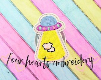 Alien Cow Feltie Design - UFO Feltie Design - Feltie Design - Feltie Pattern