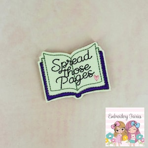 Spread Those Pages Book Feltie Design, Reading Feltie File, Ghost Embroidery Design, Mini Embroidery Design, In The Hoop Embroidery Pattern