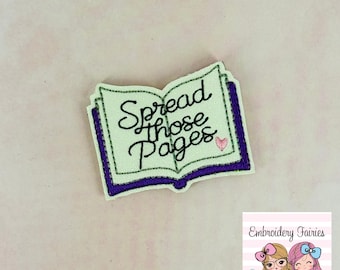 Spread Those Pages Book Feltie Design, Reading Feltie File, Ghost Embroidery Design, Mini Embroidery Design, In The Hoop Embroidery Pattern
