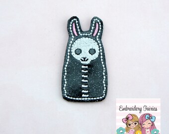 Llama Skeleton Feltie - Halloween Feltie - Feltie Design - Feltie Download - Feltie Pattern - ITH Design - Hairclip Design