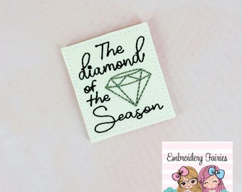 Diseño de Feltie de diamante brillante, archivo de Feltie de bordado, patrón de Feltie, diseño ITH, archivo de diseño de mini bordado