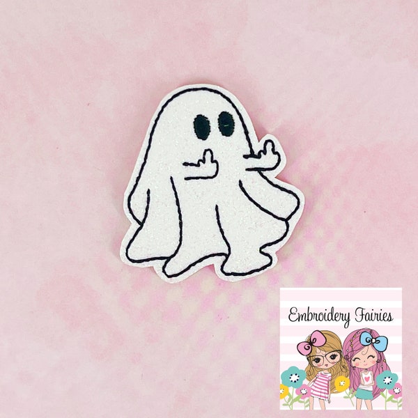 Diseño de Feltie de dedos medios fantasma, archivo Feltie de otoño, diseño de Feltie de Halloween, diseño de bordado de máquina, diseño de bordado ITH