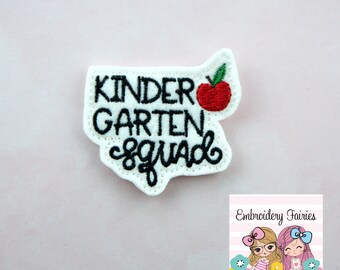 Kindergarten Feltie File - Teacher Embroidery File - Embroidery File -  Feltie File - Machine Embroidery Design - School Feltie