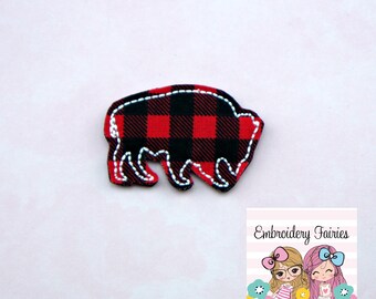 Buffalo Feltie File - BisonFeltie Design - Christmas Feltie - Embroidery Design - Mini Embroidery - Buffalo Plaid Feltie - Winter Feltie
