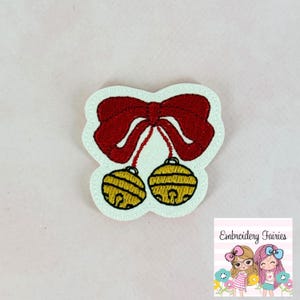 Coquette Christmas Bells Feltie Design, Christmas Feltie File, Embroidery Design, Mini Embroidery Design, In The Hoop Embroidery Pattern