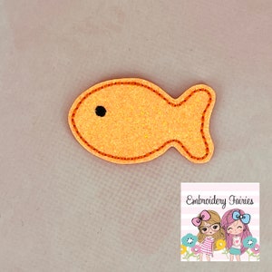 Goldfish Feltie Design, descarga digital de diseño de bordado pequeño, patrón de Feltie, diseño de bordado de máquina, diseño ITH