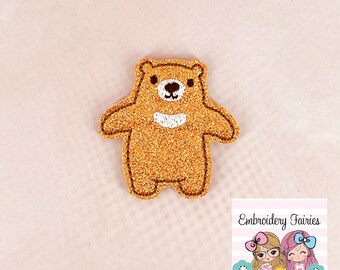 Bear Feltie Design, Fall Feltie File, ITH Feltie Design, Machine Embroidery Design, ITH Embroidery Design, Mini Embroidery