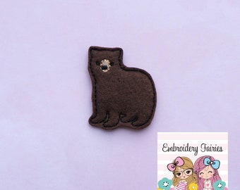 Brown Bear Feltie File - Bear Feltie - ITH Design - Embroidery Digital File - Machine Embroidery Design - Bear Embroidery File