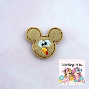 Turkey Mouse Feltie File - Thanksgiving Feltie - Embroidery Digital File - Feltie Design - Feltie Pattern - Embroidery File - Feltie File