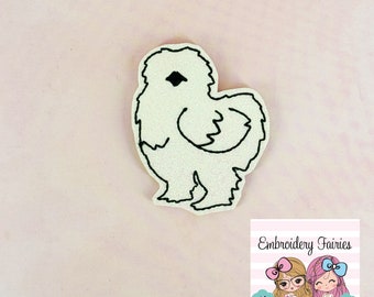 Silkie Kip Feltie Design, Feltie Design, Feltie Patroon, Feltie Bestand, Mini Borduurpatroon, Machineborduurwerk, ITH Borduurmotief