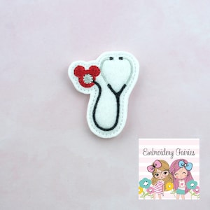 Mouse Nurse Stethoscope Feltie File - Stethoscope Feltie - Medical Feltie - Machine Embroidery Design - Nurse Feltie - Mouse Feltie