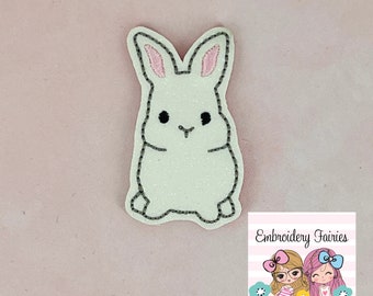 Easter Bunny Sitting Feltie Design, Small Embroidery Design Digital Download, Feltie Pattern, Machine Embroidery Design, ITH Design