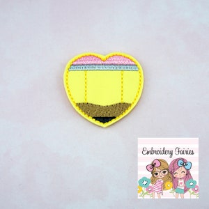 Pencil Heart Feltie File - School Feltie - ITH Embroidery Design - Embroidery Design - Feltie Design - Feltie Pattern - Pencil Feltie