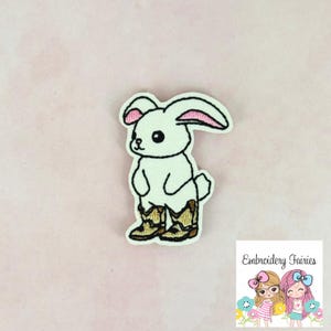 Bunny Cowboy Feltie Design, Easter Feltie File, Embroidery Design, Mini Embroidery Design, In The Hoop Embroidery Pattern, ITH