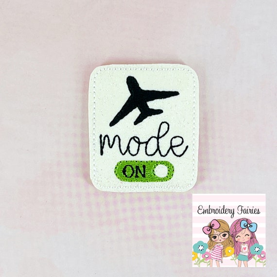Airplane Mode Feltie Design, Funny Feltie File, Mini Embroidery Design, ITH Design, Embroidery Design Digitial Download