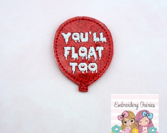 Red Balloon Feltie File - Horror Feltie File - ITH Embroidery Design - Embroidery File - Feltie File - Float Feltie