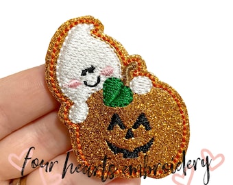 Ghost Pumpkin Feltie Design - Feltie Design - Feltie Pattern - Halloween Feltie Design