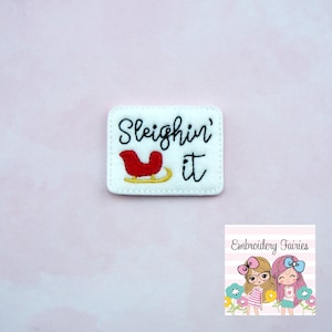 Sleighin It Feltie Design - Santa Feltie - Feltie Télécharger - Planner Clip Design - Christmas Feltie - ITH Design - Sleign Feltie - ITH