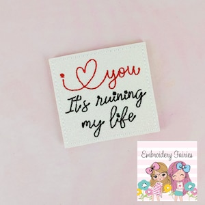 I love you Feltie Design, Feltie File, Feltie Pattern, ITH Machine Embroidery Design, In The Hoop Pattern, Mini Embroidery Design