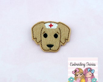 Nurse Puppy Feltie File - Feltie Design - ITH Design - Embroidery Design - Feltie Design - Feltie File - Feltie Pattern - Medical Feltie