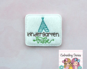 Kindergarten Feltie File - Teacher Embroidery File - Embroidery File -  Feltie File - Machine Embroidery Design - School Feltie