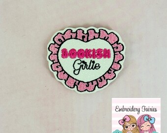 Bookish Girlie Feltie Design, Book Feltie File, Embroidery Design, Mini Embroidery Design, In The Hoop Machine Embroidery Pattern