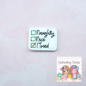 Naughty List Feltie File -  Christmas Feltie Design - Santa Feltie - Feltie Pattern - Feltie Design -  Planner Clip Design - I Tried Feltie