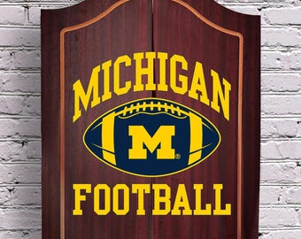 University of Michigan Wolverines Dart Board Cabinet