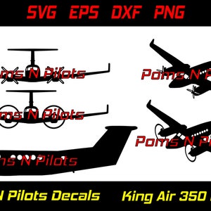Paquete Beechcraft King Air 350 SVG / Avión svg / Aviación General svg / Regalos para Pilotos svg / Carpintería SVG / svg archivos para cricut