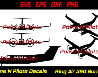 Buche King Air 350 SVG Bundle / Flugzeug svg / General Aviation svg / Geschenke für Piloten svg / Woodworking SVG / svg Dateien für Cricut