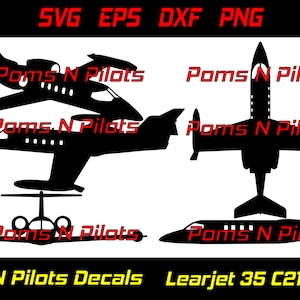 Learjet 35 35 C-21 SVG bundle / Pilot svg / Airplane svg / Jet svg / svg files for cricut