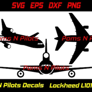 Lockheed L1011 SVG bundel / Vliegtuig svg / General Aviation svg / Geschenken voor piloten svg / Houtbewerking SVG / svg bestanden voor cricut